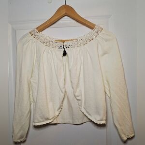 Vintage 90s Pretty Crochet Trim Cardigan (M)